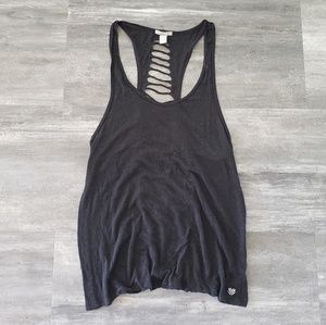 Black Slit Back F21 Long Tank